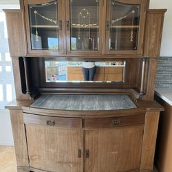 Buffet China Cabinet Bar Marble Top