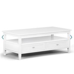 White Wood Coffee Table 