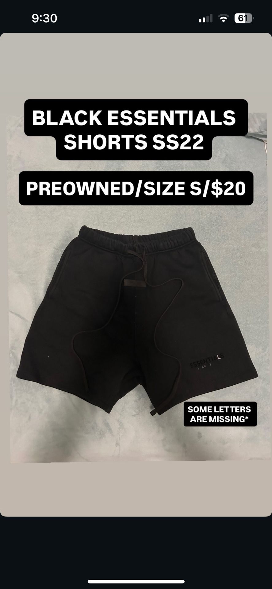 Black essentials shorts