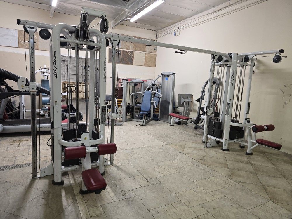 Life Fitness 8 Stack Jungle Gym Workout Fitness Commercial Grade Exercise Cable Crossover Weights