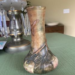 Antique Weller art pottery 7 inches apple tree