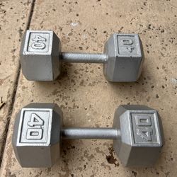Pair Of 40lbs Dumbbells 