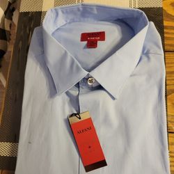 Alfani Men L Sleeve Dress Shirt NEW Xlg Blue