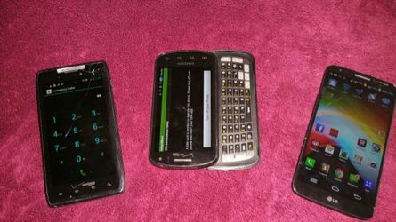 LG g2, Motorola droid razr, Samsung galaxy