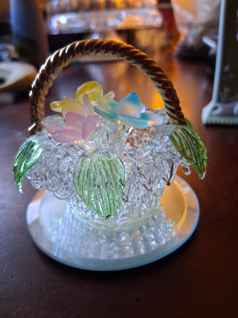 Glass Flower Basket