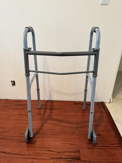 Guardian Easy Care Folding Walker With 5 Inch Fixed Wheels