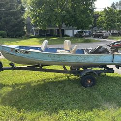 12-foot Fishing Boat with  Motor and Trailer