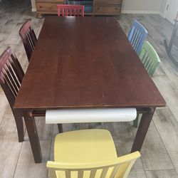 Pottery Barn Kids Carolina XL Craft Table & 6 Chairs
