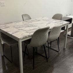 White Marble Dining Table 