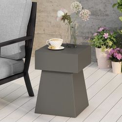 Christopher Knight Home 312613 Laredo Outdoor Modern Side Table, Light Gray   Product Dimensions 13.75"D x 13.75"W x 18.5"H