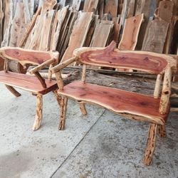 Wood Cedar Benchs 