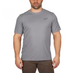 Milwaukee Gen II Men's Work Skin Large Gray Light Weight Performance Short-Sleeve T-Shirt #MIL-414