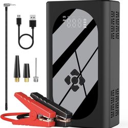 5-in-1 Jump Starter with Air Compressor Portable 4500A for 10.0L Gas and 8.0L Diesel, 150PSI Car Battery Jumper Digital Tire Inflator, 12v Jump Box Bo