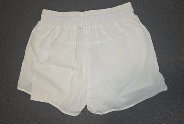Taydey Women's Double Layer Quick-Dry Running Workout Shorts White Size M NWT