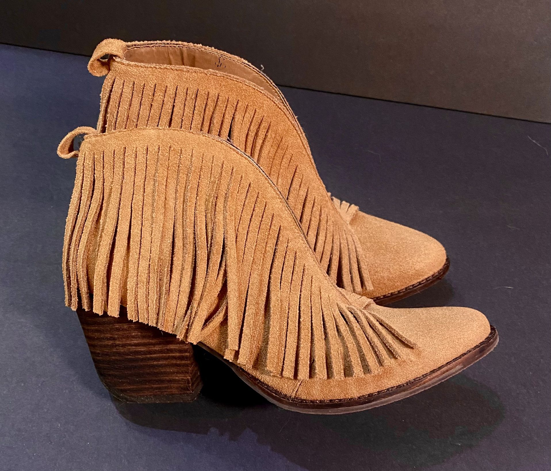 Womens Size 6.5 Fringe Ankle Boots