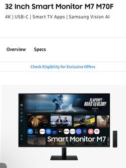 Brand new still in box Samsung M7 Smart Monitor 32”