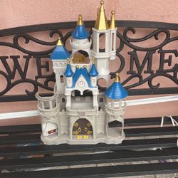 Beautiful Castle  With Fireworks Lights 