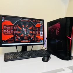 MSI / AsRock Gaming PC 4 Core I5 @2,7GHz. GPU RX550 4G. 128G SSD/1T HDD, 16G DDR4. WIFI, Bluetooth. USB 3, 450W 80+ PSU. 22” Monit/Keyb,Mou. Win11 Pro