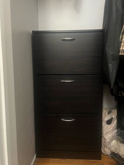 Slim Shoe Cabinet – Dark Espresso