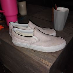 Light Pink Woman's Vans Worn A Couple Times Like New Size 9 Womans mens 7.5