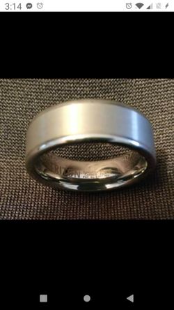 Triton TC 850 grey two tone Tugsten carbide Men's ring size 10&1/2-10&3/4.