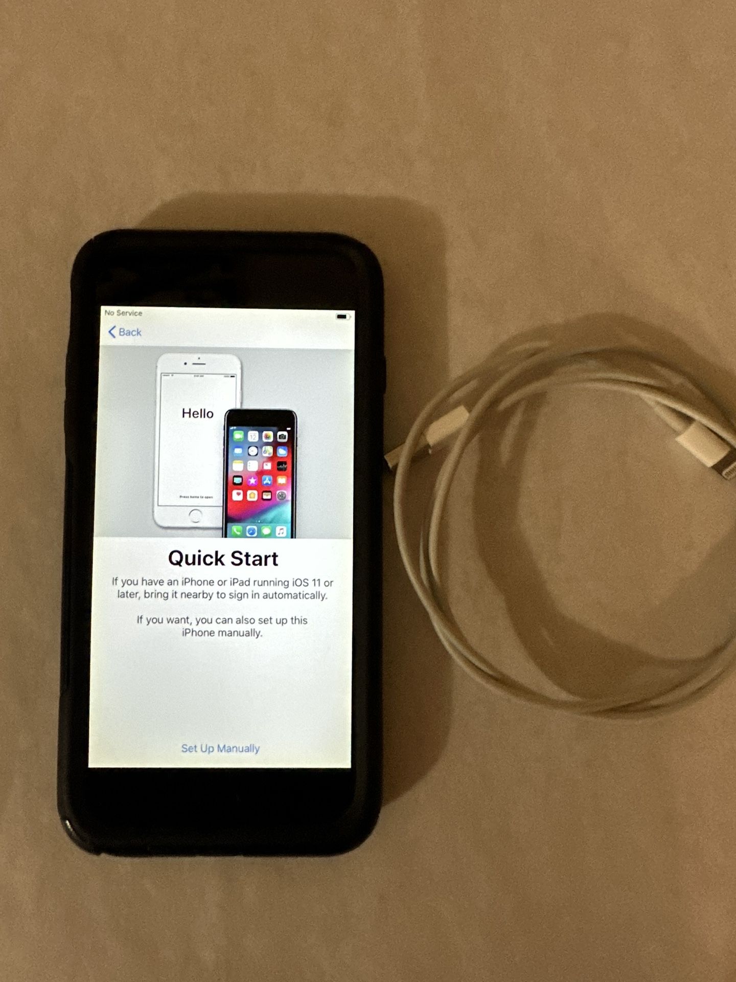 iPhone 6S Plus, Silver 128 GB, Otter Box, USB Power Cable with New Earphones Remote and Microphone For Cheap