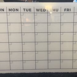 Large Acrylic Clear Dry Erase Wall Calendar 