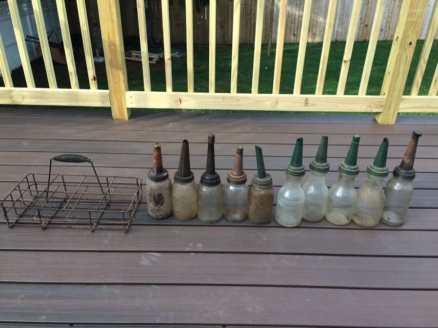 Vintage Motor Oil Bottles & Carriage