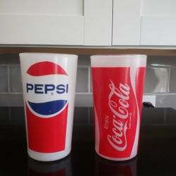 Vintage Coke Pepsi Glasses