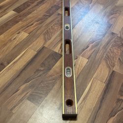 46 Inch Mahogany Wooden/Brass Level Mint Shape 15.00