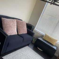 Upholstered Couch With Nailed Trimming