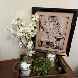 Bathroom Counter Tray Decor And Wall Art