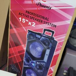 New 2x15 Pro Speakers Bluetooth DJ Karaoke 