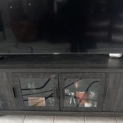Tv stand brown and black wood