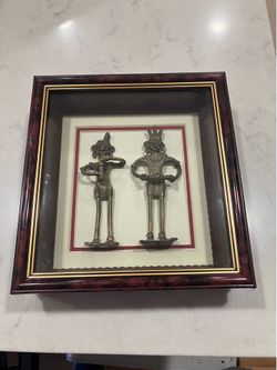 2 Dhokra castings framed