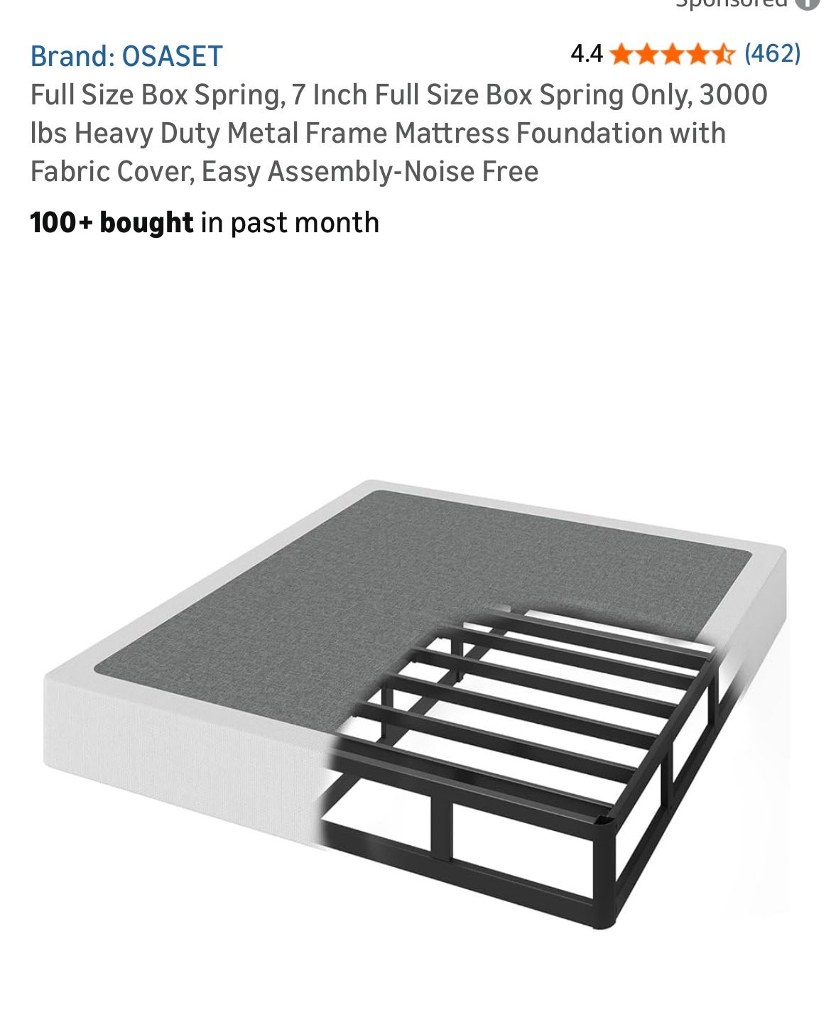 New! 7” Full size box spring