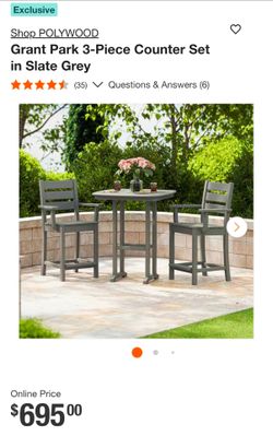 New 3 piece outdoor counter set
