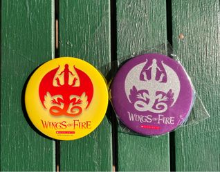 2 Brand new Scholastic Wings of Fire buttons