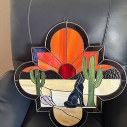 Stained Glass Desert Scenery