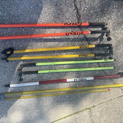 Land Survey Equipment Lot – Trimble, Seco, Sokkia Poles & Tripods