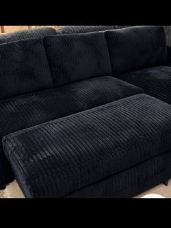 Black Corduroy Sectional