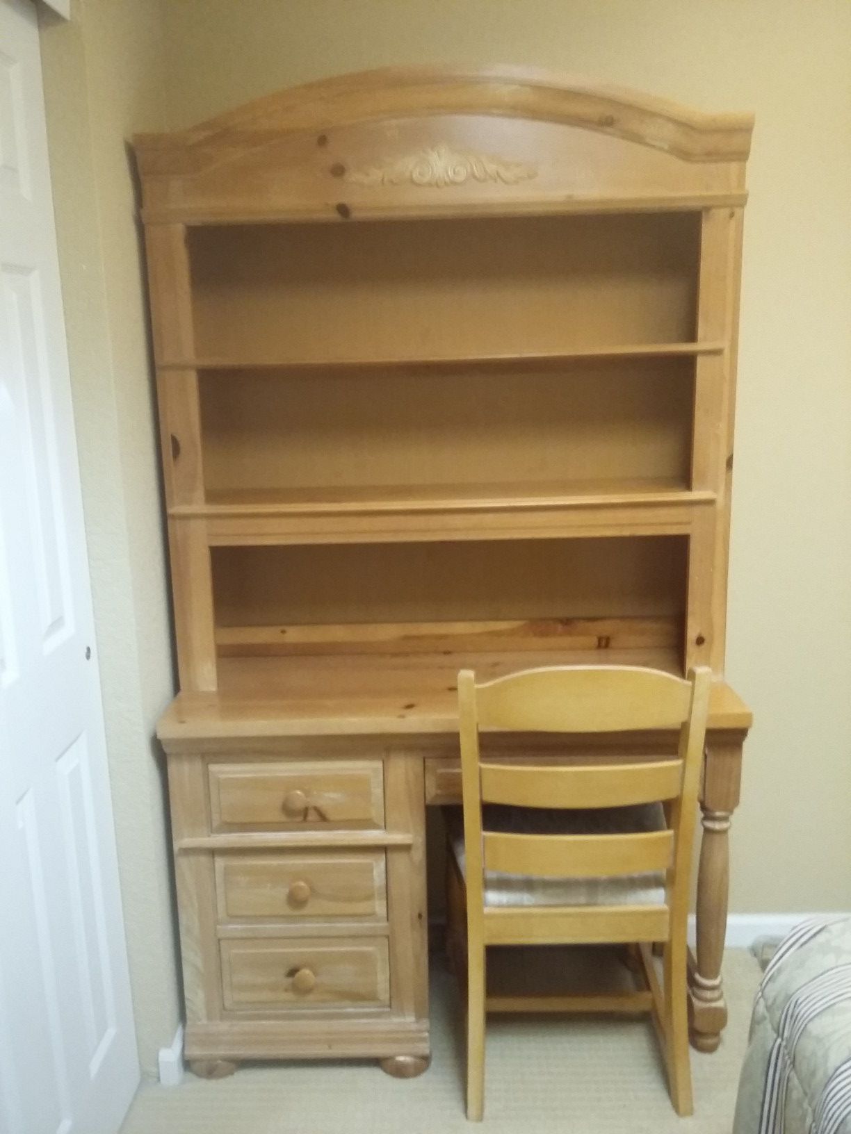 Solid wood desk with chair $100