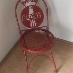 Coca-Cola Metal Folding Chair - VGC