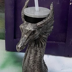 Disney Parks Maleficent Dragon Souvenir Sipper Cup With Straw