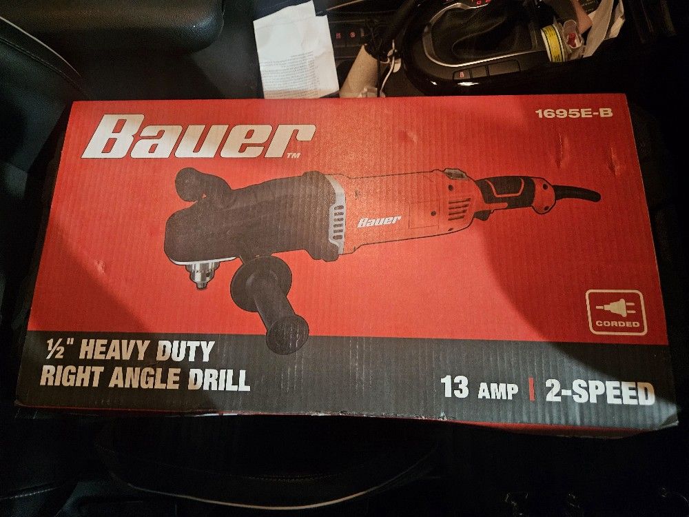 Bauer 13 Amp, 1/2 in., 2-Speed Heavy-Duty Right Angle Drill Kit