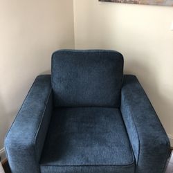Brand, new, blues armchair