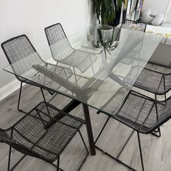 Dining Table and CB2 Chairs 