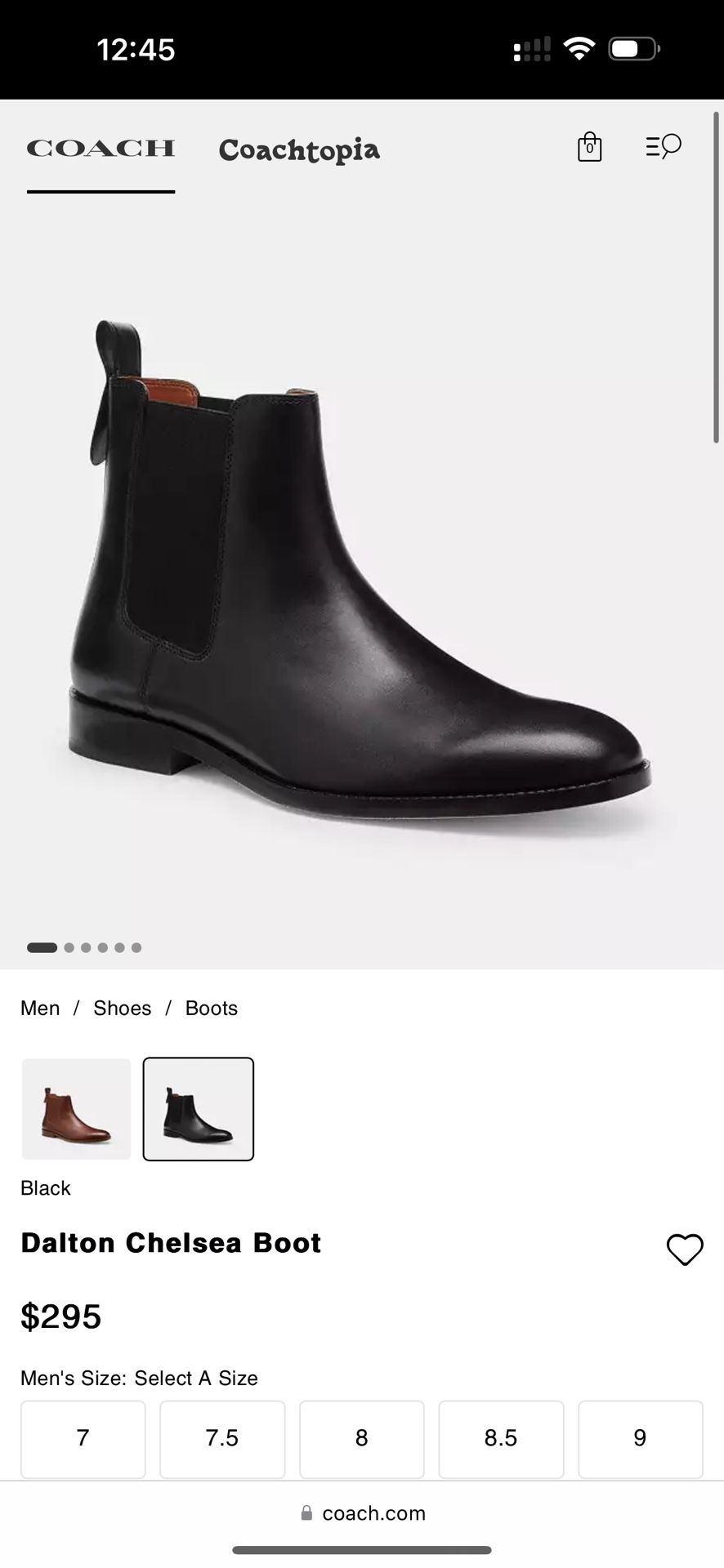 Coach Chelsea Boot Size 11