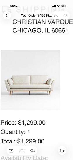 Crate & Barrel Hague Mid-Century couch - $700 OBO (Pick-Up only) 📍West Loop