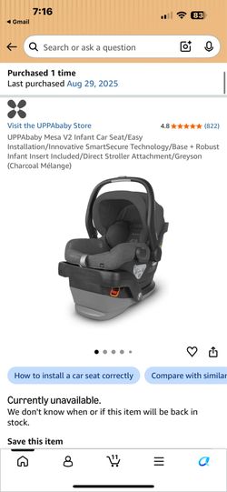 UppaBaby Mesa V2 infant car seat